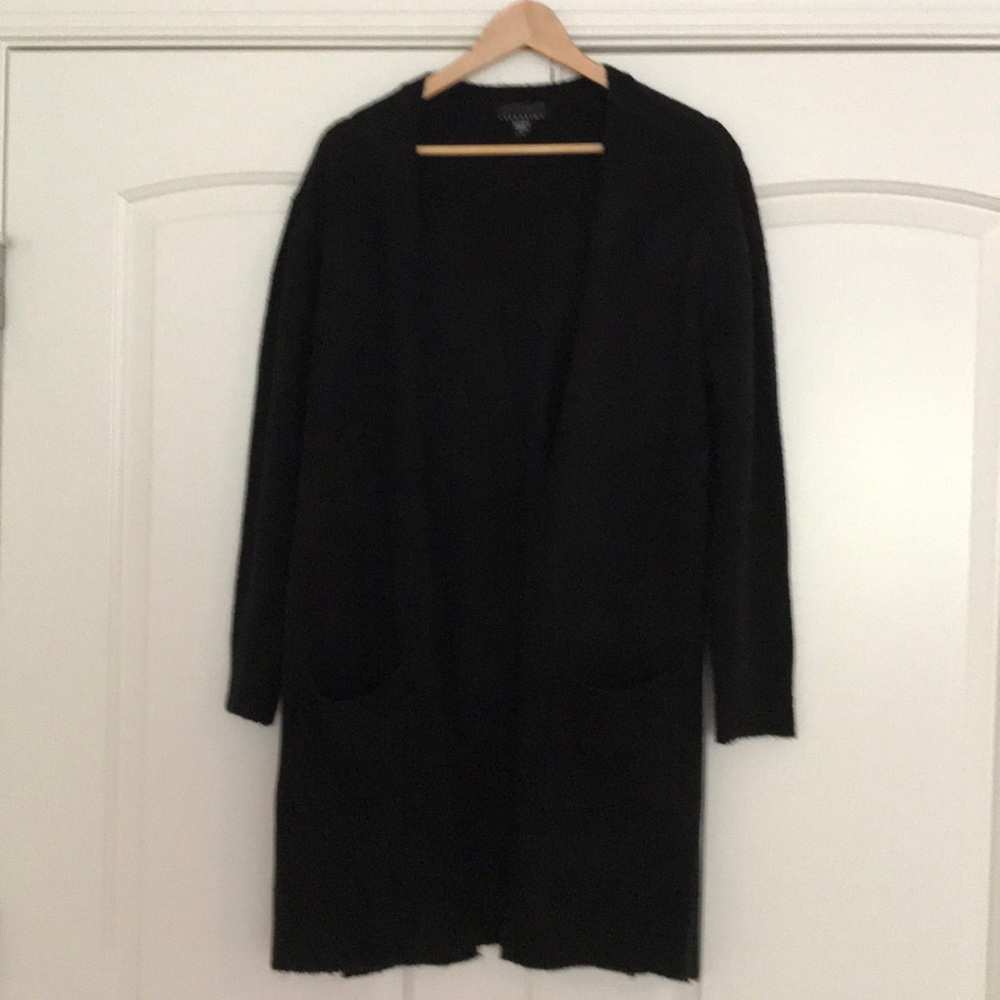 Ladies long black cardigan